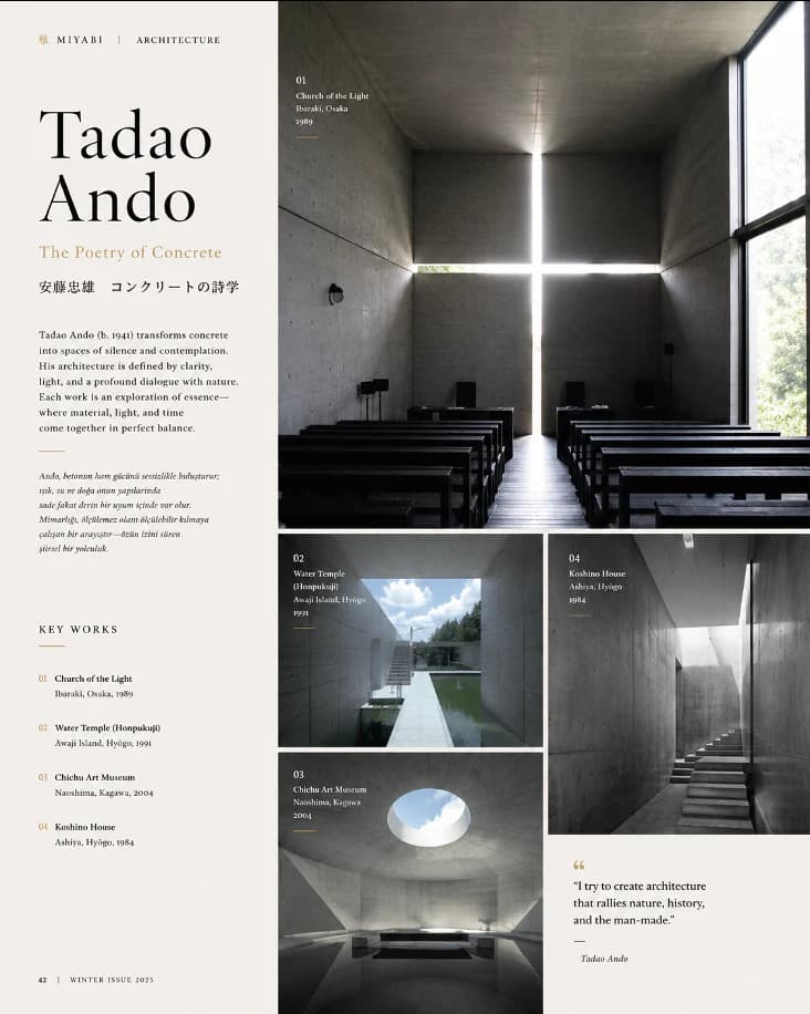 A draft WA magazine spread on Japanese architecture.